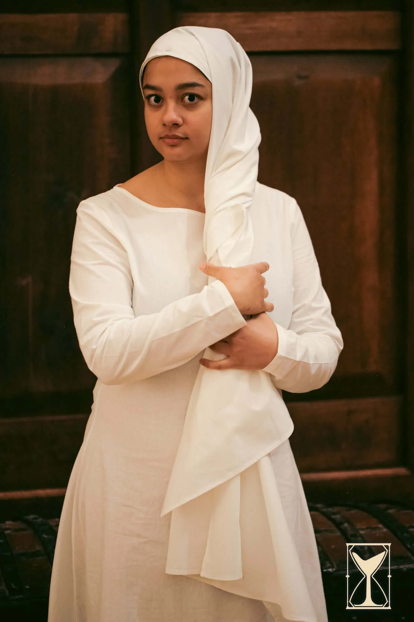 Rectangular Veil and Fillet - Cotton - Image 2