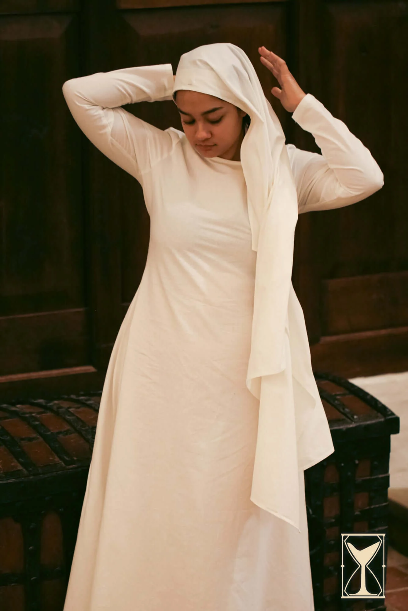Rectangular Veil and Fillet - Cotton - Image 5
